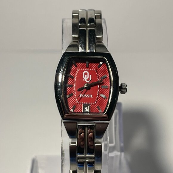 Oklahoma Sooners NCAA Stainless-Steel Bracelet Watch by Fossil NEW - Picture 2 of 8